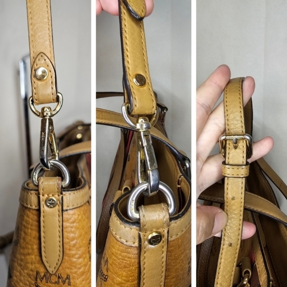 🔹️MCM🔹️ Cognac 2 way tote crossbody/ shoulder bag ✨️🤎 - Picture 4 of 11